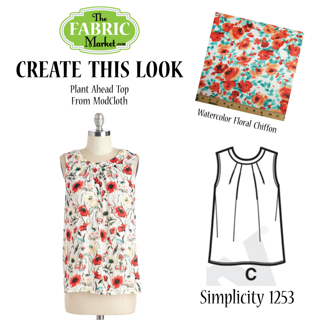 Create This Look - Watercolor Floral Chiffon - The Fabric Market