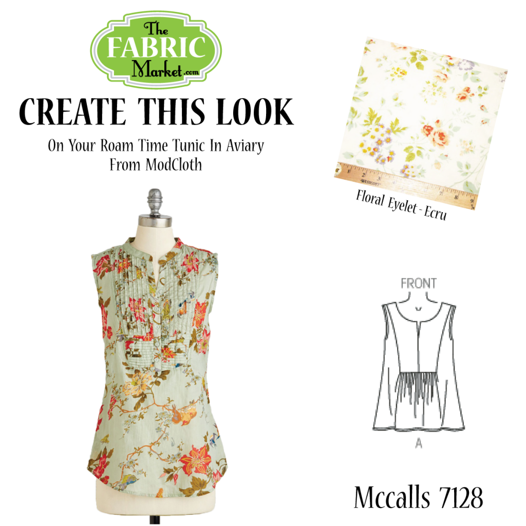 Create This Look - Floral Eyelet - Ecru - The Fabric Market