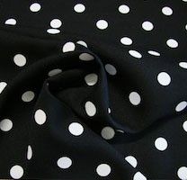 White Dot Gabardine - Black