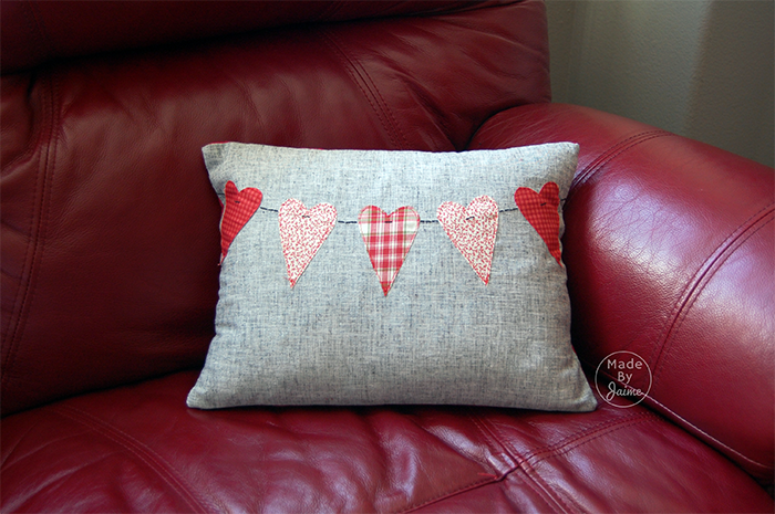 Valentine Pillow with fabrics from TheFabricMarket.com