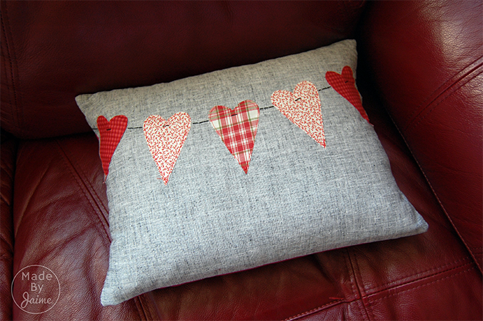 Valentine Pillow with fabrics from TheFabricMarket.com