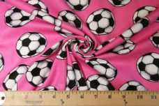 Pink Soccer Ball Flannel