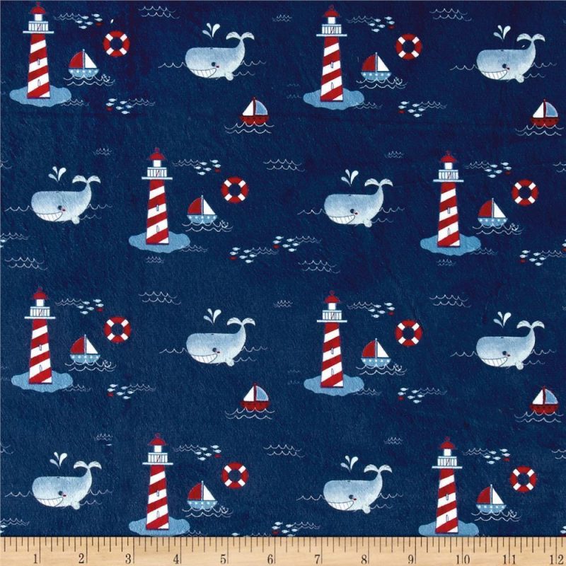 Lighthouse Toile - Navy