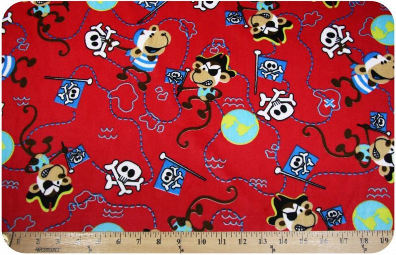 Monkey Pirates Minky - Red