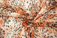 Orange Cheetah Stretch Lace