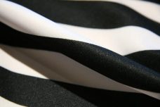 Medium Black & White Stripe Interlock Poly Knit