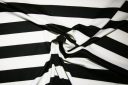 Large Black & Ivory Stripe Interlock Poly Knit