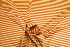 Mini Stripe Stretch Poly Tricot - Orange & Green