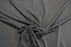 Micro Stripe Stretch Poly Tricot - Black & Sangria