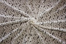 White Floral Cotton/ Poly Knit Lace