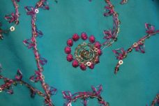 Flourish Sequin Chiffon - Turquoise