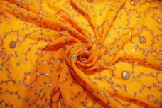 Flourish Sequin Chiffon - Orange
