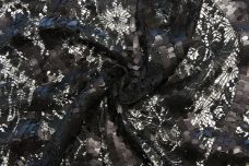 Wave Sequin Lace - Black