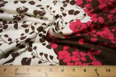 Pink & Brown Bordered Floral Jersey