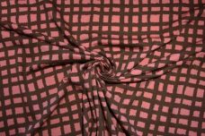 Antique Pink Grunge Check Stretch Knit