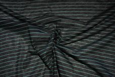 Black & Teal Tissue Knit Stripe