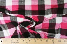 Large Gingham Stretch Knit - Hot Pink