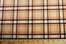 Plaid Minky - Brown & Red