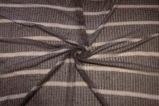 Dark Grey & Cream Stripe Tissue Sweater Knit