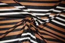 Lightweight Navy & Sienna Stripe Sweater Knit