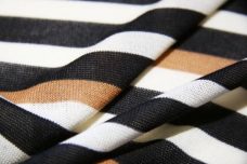 Lightweight Navy & Sienna Stripe Sweater Knit