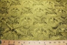 Gold & Black Ornate Pineapple Pattern Silk