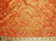 Red & Gold Ornate Pineapple Pattern Silk