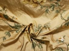 Light Gold Jacquard weight Embroidered Silk
