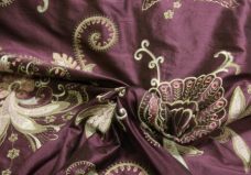 Purple Embroidered Duponi Silk