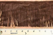 5 1/8" Double-sided Faux Suede Fringe - Brown