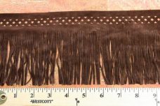 5 1/8" Double-sided Bordered Faux Suede Fringe - Brown