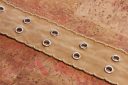 1 1/2" Faux Suede Eyelet Trim - Khaki