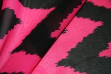 Large Grunge Chevron Chiffon - Hot Pink & Black