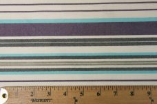 Lightweight Poly/Cotton Stripe - Purple & Turquoise