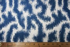 Blue & White Abstract Grunge Cotton