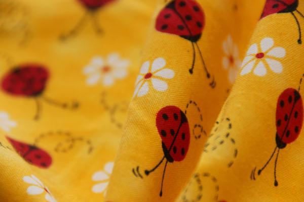 Yellow Ladybugs Cotton