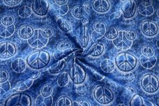 Tie-Dye Peace Sign Cotton - Blue