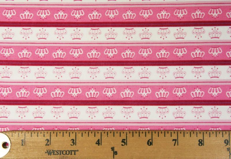 Crowns Stripe Cotton- Pink
