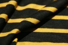 Black & Mustard Stripe Rayon/Spandex Jersey