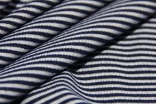 Micro Mini Navy & White Stripe Poly/Spandex Jersey