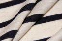 Large Midnight & Heathered Eggshell Poly/Rayon Stripe Jersey