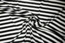 Black & White Slub Stripe Rayon Jersey
