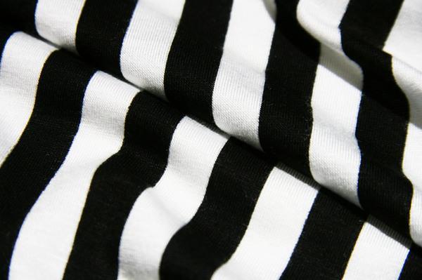 Black & White Stripe Rayon/Spandex Jersey