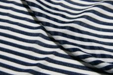 Mini Navy & White Tissue Stripe Jersey