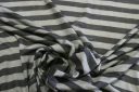 Charcoal & Grey Slub Stripe Rayon Jersey