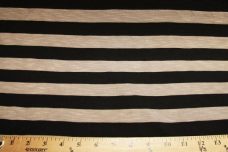 Black & Camel Slub Stripe Tissue Jersey