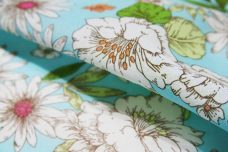 Turquoise Floral Voile