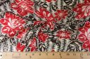 Red Tribal Lotus Floral Cotton Voile
