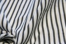 Medium Stripe Chambray - Charcoal & White