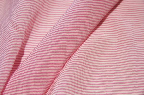 Silk Blend Micro Stripe Batiste - Pink